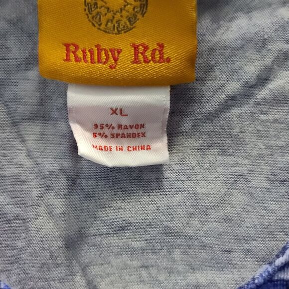 Ruby Rd Womens Top Multicolor Size XL Rayon Blend Stretch Long Sleeve - Picture 6 of 12